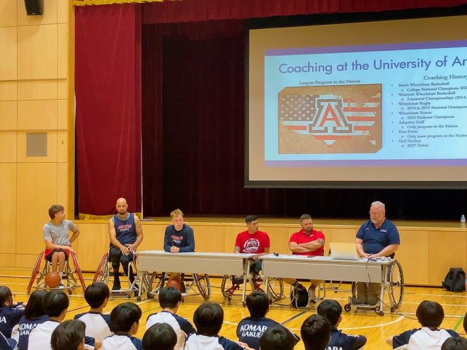 【体育×多様性×異文化理解】アリゾナ大学車いすバスケチームとの交流授業をおこないました!